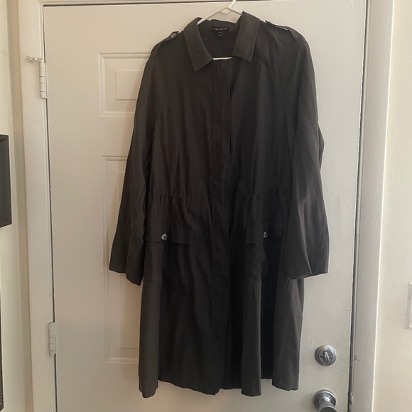 Army/Olive Green Lane Bryant Long Lightweight Jacket - Picture 1 of 5